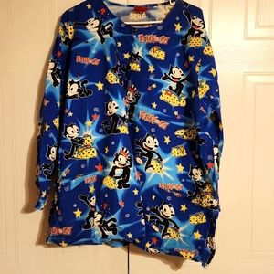 Flex The Cat Long Sleeve Scrub Top